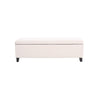 Elias Ottoman Bench Lift Top Storage 51’’ Rectangular White Fabric BM325071