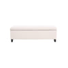 Elias Ottoman Bench, Lift Top Storage, 51" Rectangular, White Fabric