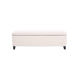Elias Ottoman Bench, Lift Top Storage, 51" Rectangular, White Fabric