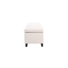 Elias Ottoman Bench Lift Top Storage 51’’ Rectangular White Fabric BM325071