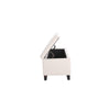 Elias Ottoman Bench, Lift Top Storage, 51" Rectangular, White Fabric