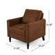 Ada Accent Chair Plush Pillow Back Textured Brown Microfiber Design BM325072