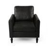Ada Accent Chair Plush Pillow Back Textured Black Microfiber Design BM325073