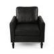 Ada Accent Chair Plush Pillow Back Textured Black Microfiber Design BM325073