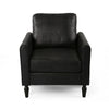 Ada Accent Chair, Plush Pillow Back, Textured Black Microfiber Design