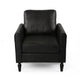 Ada Accent Chair, Plush Pillow Back, Textured Black Microfiber Design