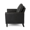 Ada Accent Chair, Plush Pillow Back, Textured Black Microfiber Design