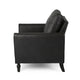 Ada Accent Chair, Plush Pillow Back, Textured Black Microfiber Design