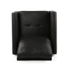 Ada Accent Chair Plush Pillow Back Textured Black Microfiber Design BM325073