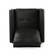 Ada Accent Chair Plush Pillow Back Textured Black Microfiber Design BM325073