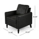 Ada Accent Chair Plush Pillow Back Textured Black Microfiber Design BM325073