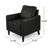 Ada Accent Chair, Plush Pillow Back, Textured Black Microfiber Design