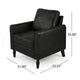 Ada Accent Chair, Plush Pillow Back, Textured Black Microfiber Design