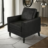 Ada Accent Chair, Plush Pillow Back, Textured Black Microfiber Design