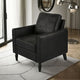 Ada Accent Chair, Plush Pillow Back, Textured Black Microfiber Design