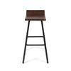 Barstool Chair Set of 2 Brown Acacia Wood Black Angled Iron Legs BM325076
