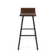 Barstool Chair Set of 2 Brown Acacia Wood Black Angled Iron Legs BM325076