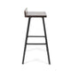 Barstool Chair Set of 2 Brown Acacia Wood Black Angled Iron Legs BM325076