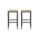 Barstool Set of 2 Straight Legs Brown Acacia Wood Black Iron Legs BM325077
