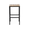 Barstool Set of 2 Straight Legs Brown Acacia Wood Black Iron Legs BM325077