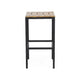 Barstool Set of 2 Straight Legs Brown Acacia Wood Black Iron Legs BM325077