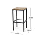Barstool Set of 2 Straight Legs Brown Acacia Wood Black Iron Legs BM325077