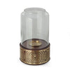 Decorative 12 Inch Candle Holder Hurrican with Rounded Glass Cover