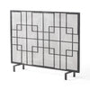 31x41 Fireplace Screen with Mesh, Contemporary Design, Black, Silver