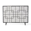 31x41 Fireplace Screen with Mesh Contemporary Design Black Silver