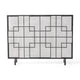 31x41 Fireplace Screen with Mesh Contemporary Design Black Silver