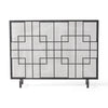31x41 Fireplace Screen with Mesh, Contemporary Design, Black, Silver