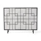 31x41 Fireplace Screen with Mesh, Contemporary Design, Black, Silver