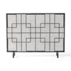 31x41 Fireplace Screen with Mesh Contemporary Design Black Silver
