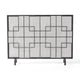 31x41 Fireplace Screen with Mesh Contemporary Design Black Silver