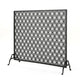 35x39 Fireplace Screen, Open Flower Pattern Design, Matte Black Iron