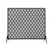 35x39 Fireplace Screen Open Flower Pattern Design Matte Black Iron BM325080