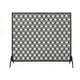 35x39 Fireplace Screen Open Flower Pattern Design Matte Black Iron BM325080