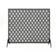 35x39 Fireplace Screen, Open Flower Pattern Design, Matte Black Iron