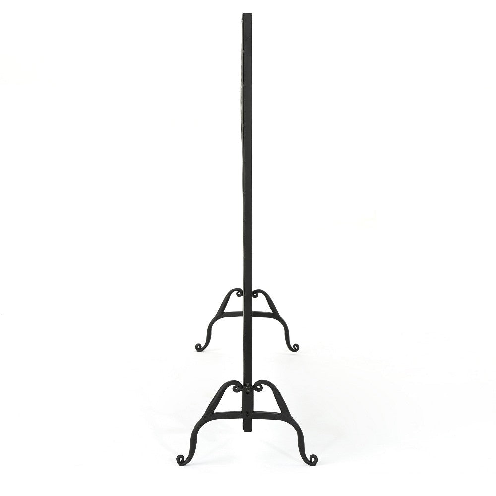 35x39 Fireplace Screen Open Flower Pattern Design Matte Black Iron BM325080