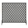 35x39 Fireplace Screen Open Flower Pattern Design Matte Black Iron BM325080