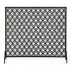35x39 Fireplace Screen, Open Flower Pattern Design, Matte Black Iron