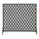 35x39 Fireplace Screen, Open Flower Pattern Design, Matte Black Iron