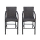 Outdoor Barstool Chair Set of 2, Gray Woven Faux Rattan, Iron Frame