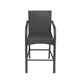 Outdoor Barstool Chair Set of 2, Gray Woven Faux Rattan, Iron Frame