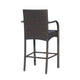 Outdoor Barstool Chair Set of 2 Gray Woven Faux Rattan Iron Frame BM325081