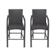 Outdoor Barstool Chair Set of 2, Gray Woven Faux Rattan, Iron Frame