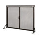 31x40 Fireplace Screen, 2 Door Diamond Mesh Design, Black Bronze Iron