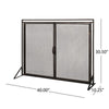 31x40 Fireplace Screen 2 Door Diamond Mesh Design Black Bronze Iron BM325082