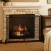31x40 Fireplace Screen, 2 Door Diamond Mesh Design, Black Bronze Iron