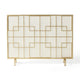31x41 Fireplace Screen Overlapping Square Design Classic Gold Iron